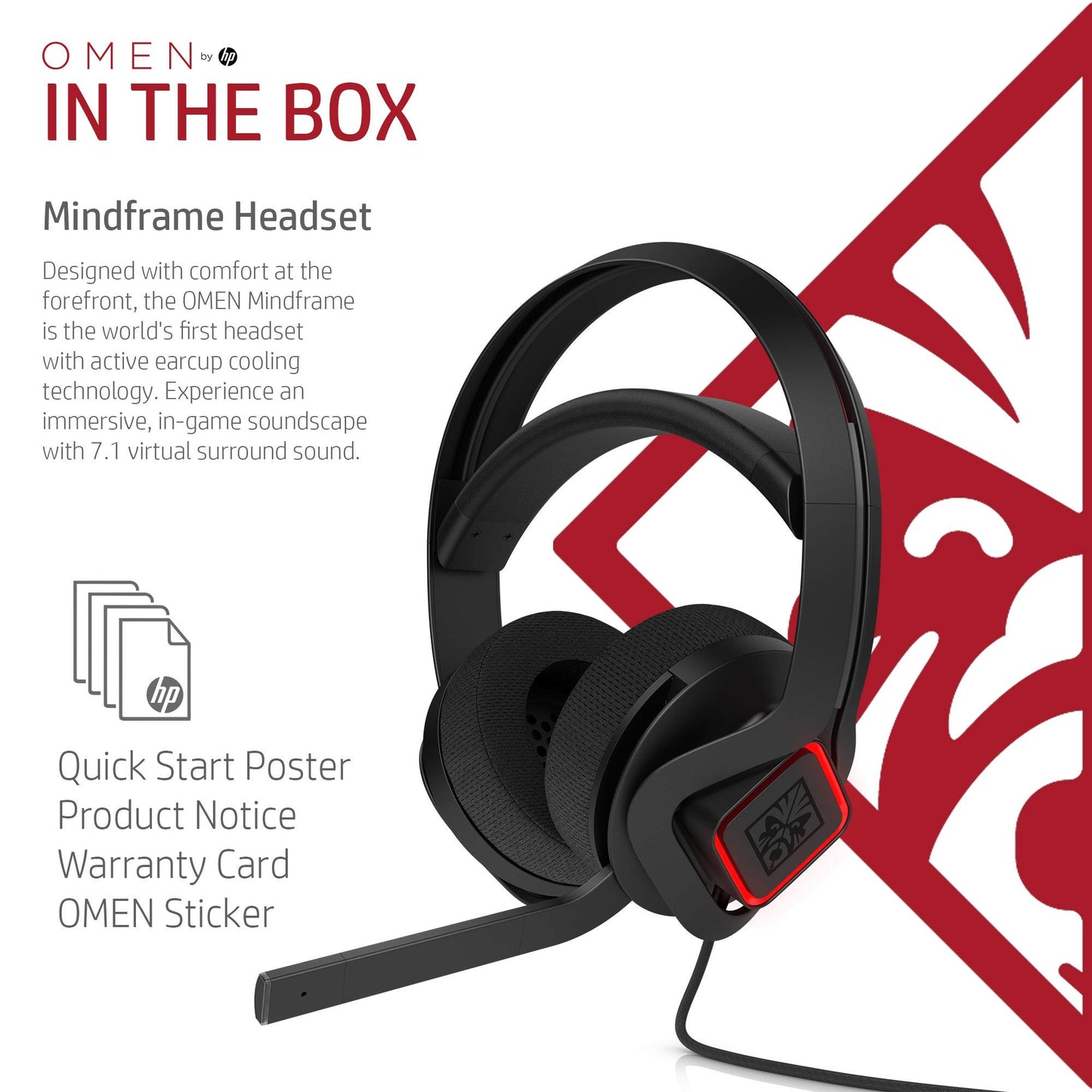 OMEN by HP Mindframe PC Gaming Headset with World's First FrostCap Active Cooling Technology (black)
