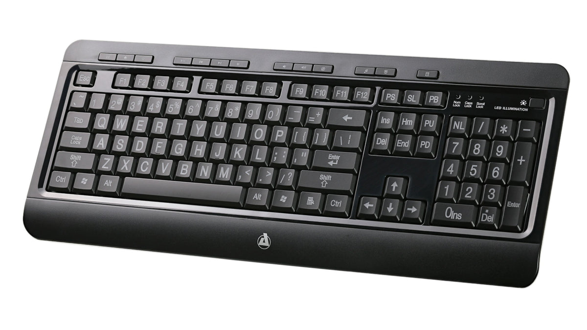 AZiO Large Print Tri-Color Backlit Wired Keyboard (KB505U)