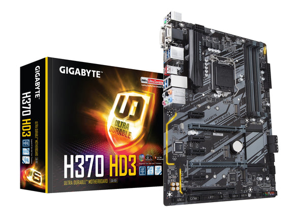 GIGABYTE H370 HD3 (LGA1151/Intel/USB 3.1 Gen 2 (USB3.1) Type A/HDMI/M.2/ATX/DDR4/Motherboard)