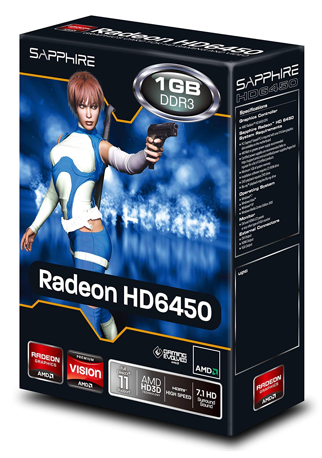 Sapphire Radeon HD 6450 1 GB DDR3 HDMI/DVI-D/VGA PCI-Express Graphics Card 100322L