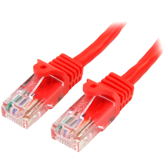 StarTech.com 45PATCH25RD Snagless RJ45 UTP Cat 5e Patch Cable, 25-Feet (Red)