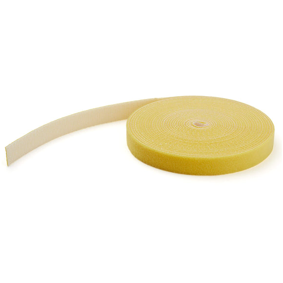 Hook and Loop Tape - 100 ft. - Reusable Adjustable Cable Ties - Yellow (HKLP100YW)