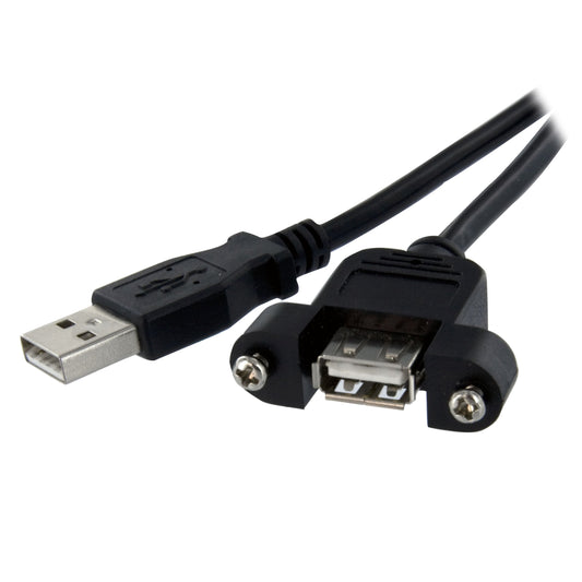 StarTech.com (USBPNLAFAM3) 91 cm Panel Mount USB Cable A to A F/M - Panel Mount USB Extension USB A-Female to A-Male Adapter Cable 3ft - USB-A (F) Port