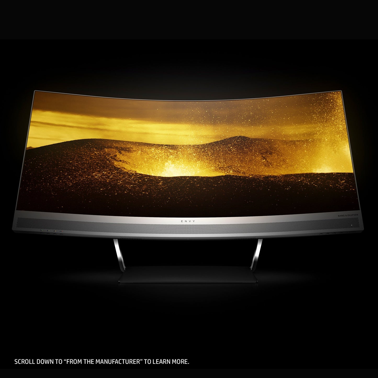HP ENVY 34 Curved Display Ultra WQHD Curved Monitor with AMD Freesync Technology, Webcam and Audio by Bang & Olufsen (Black/Silver)