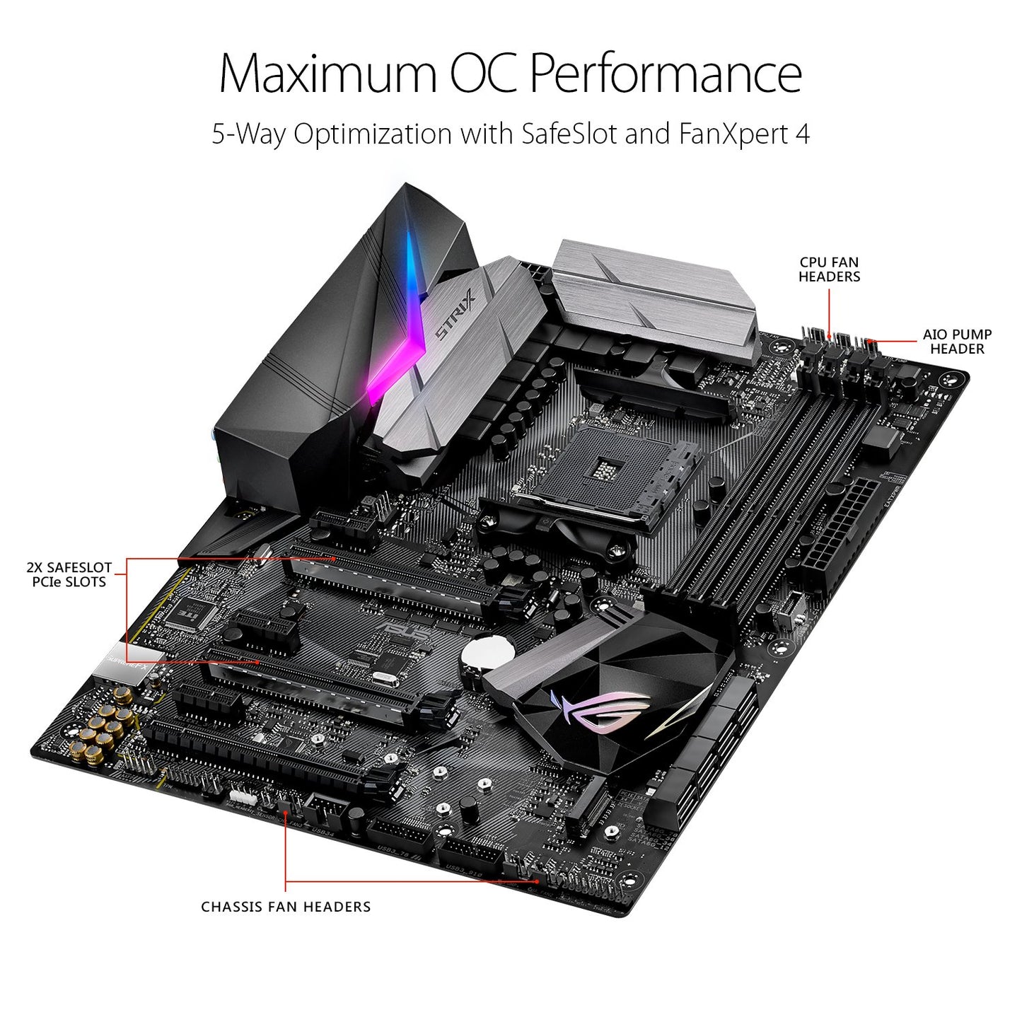 ASUS ROG Strix X370-F GAMING AMD Ryzen AM4 DDR4 HDMI DisplayPort M.2 ATX X370 Motherboard with USB 3.1