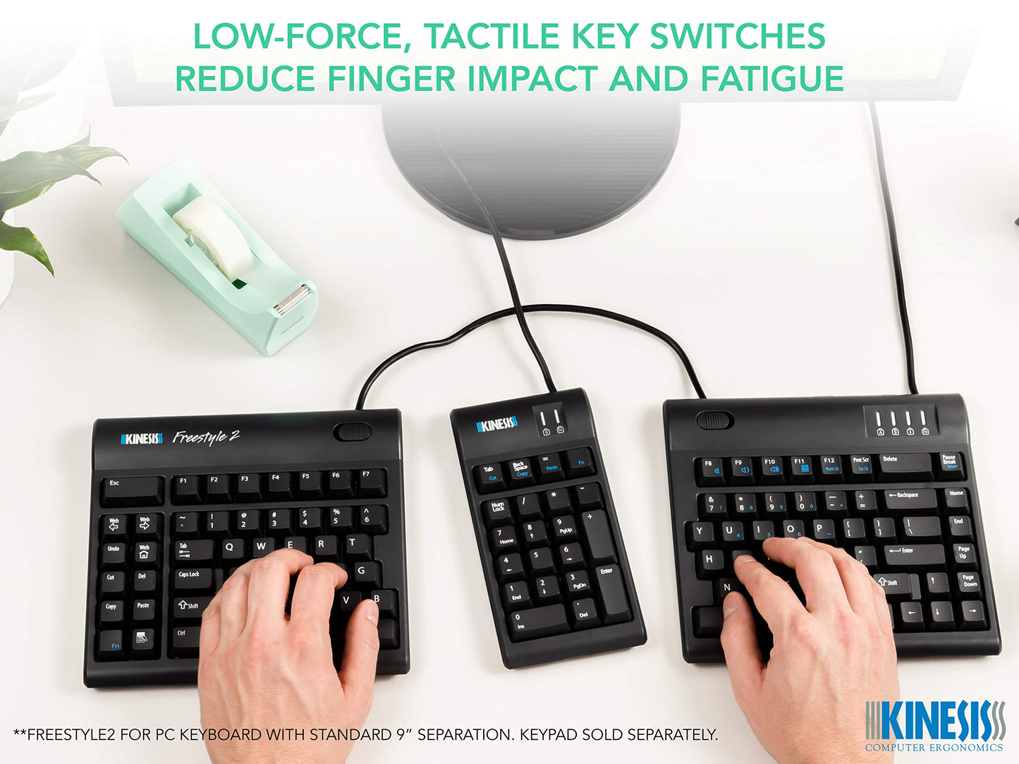 Kinesis Freestyle2 Ergonomic Keyboard for PC (20" Extended Separation)