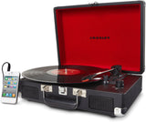 Crosley CR8005A-BK Cruiser Portable 3-Speed Turntable, Black