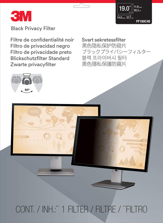 3M Privacy Filter for 19" Diagonal Standard Monitor, Reduces blue light (5:4) (PF190C4B)