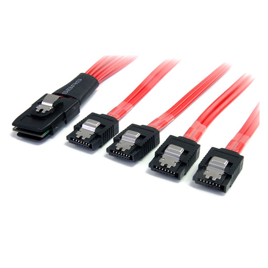 StarTech.com (SAS8087S4100) Serial Attached SCSI SAS Cable - SFF-8087 to 4x Latching SATA