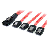 StarTech.com (SAS8087S4100) Serial Attached SCSI SAS Cable - SFF-8087 to 4x Latching SATA
