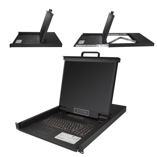 StarTech.com RKCONS1916K Rackmount 1U 19" Screen 16 Port VGA KVM Console