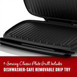 Open Box George Foreman 9-Serving Classic Plate Grill, Silver, GR2144P