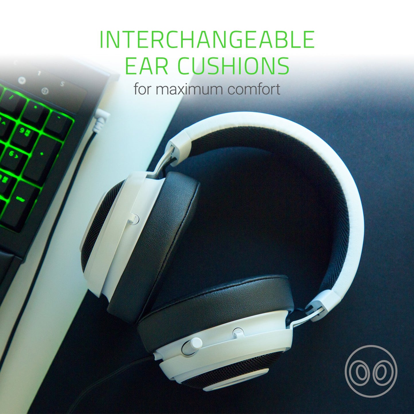 Razer Kraken Pro V2: Lightweight Aluminum Headband - Retractable Mic - In-Line Remote - Gaming Headset Works with PC, PS4, Xbox One, Switch, & Mobile Devices - White