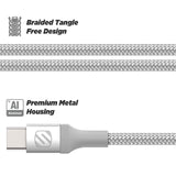 6FT Braided USB-C to LIGHTINGCBL Premium Braided Cable- Silver