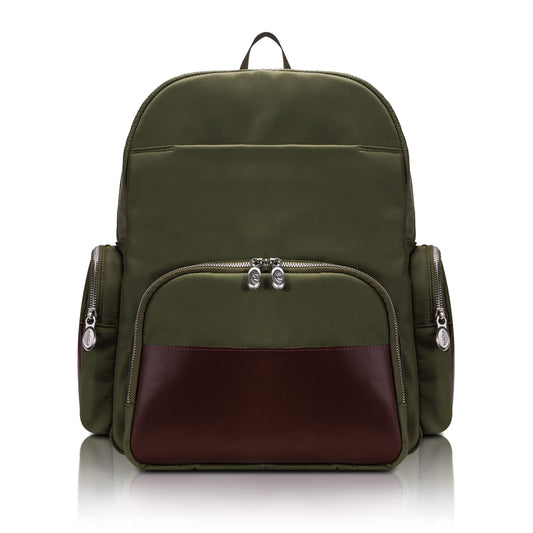 McKlein 18361 USA Cumberland 17" Nylon Dual Compartment Laptop Backpack Green
