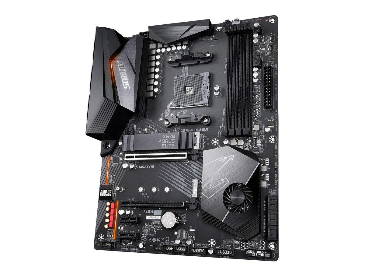 GIGABYTE X570 AORUS Elite (AMD 3rd Gen Ryzen AM4/X570/ATX/PCIe4.0/DDR4/Realtek ALC1200/Rear USB 3.1 Gen2 Type C/RGB Fusion 2.0/Dual M.2 Thermal Guard/Gaming Motherboard)