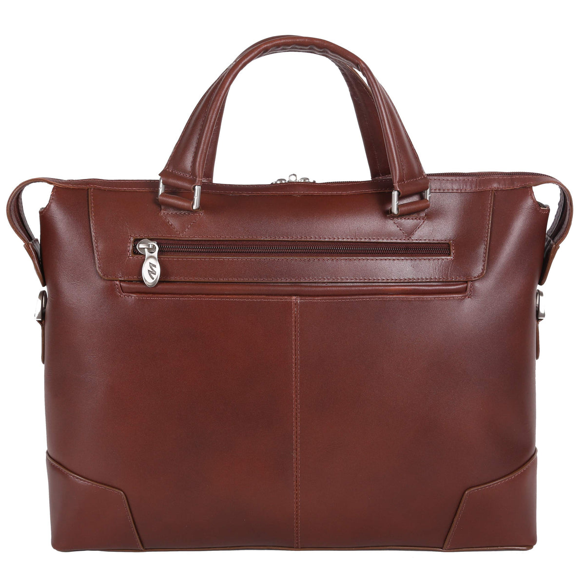 McKlein Arcadia, Top Grain Cowhide Leather, Slim Laptop Briefcase, Brown (88764)