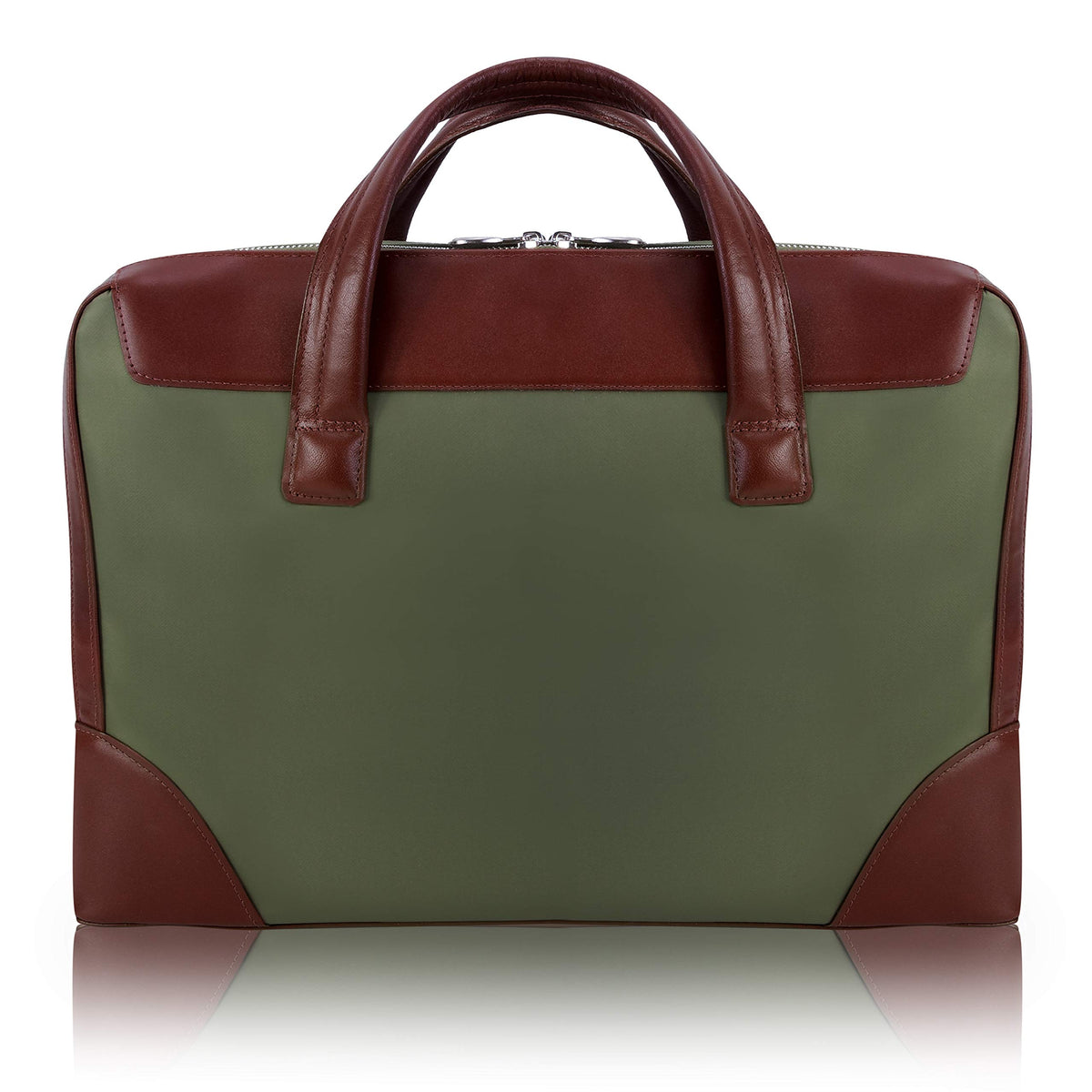 McKlein 18561 USA Harpswell 17" Nylon Dual Compartment Laptop Briefcase Green