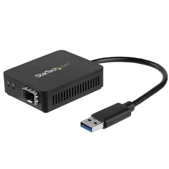 StarTech.com US1GA30SFP USB to Fiber Optic Converter, Open SFP, 1000BASE-SX/LX, Windows/Mac/Linux, USB 3.0 Ethernet Adapter, Network Adapter