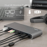StarTech.com Dual 4K Monitor Thunderbolt 3 Dock with DisplayPort - 85 W Power Delivery + Charging - Mac & Windows (TB3DK2DPPD)