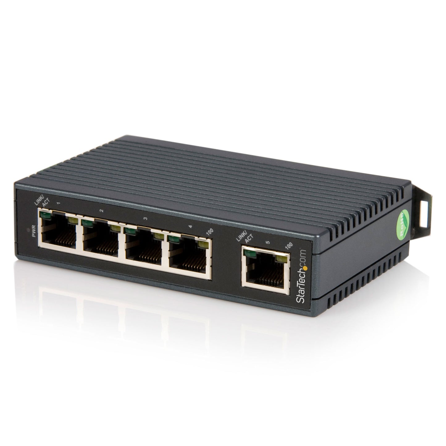 StarTech.com 5 Port Industrial Ethernet Switch - DIN Rail Mount - 10/100 Unmanaged Network Switch - IP30-rated - Energy-Efficient Ethernet (IES5102)