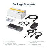 Universal Laptop Docking Station - USB-C & USB 3.0 Dock - Dual 4K DP & HDMI - 60W Pd - Mac Windows & Chrome OS - 4X USB 3.0