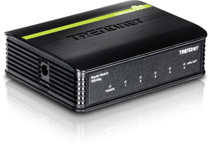 TRENDnet 5-Port Unmanaged Gigabit GREENnet Desktop Plastic Housing Switch, Plug & Play, 5 x Gigabit Ports, 10 Gbps, TEG-S5g