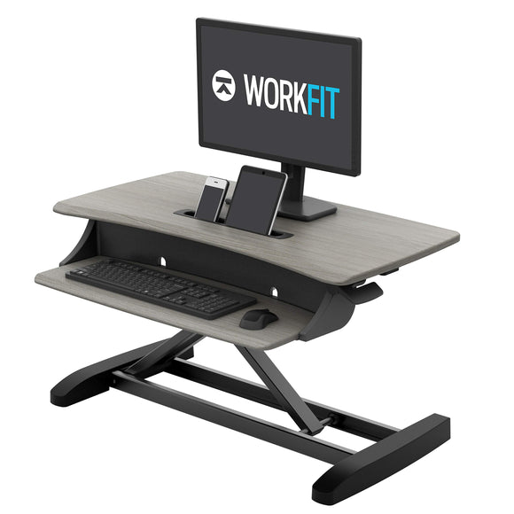 Ergotron 33-458-917 WorkFit-Z Mini Sit-Stand Desktop Standing Desk Converter - Compact Surface