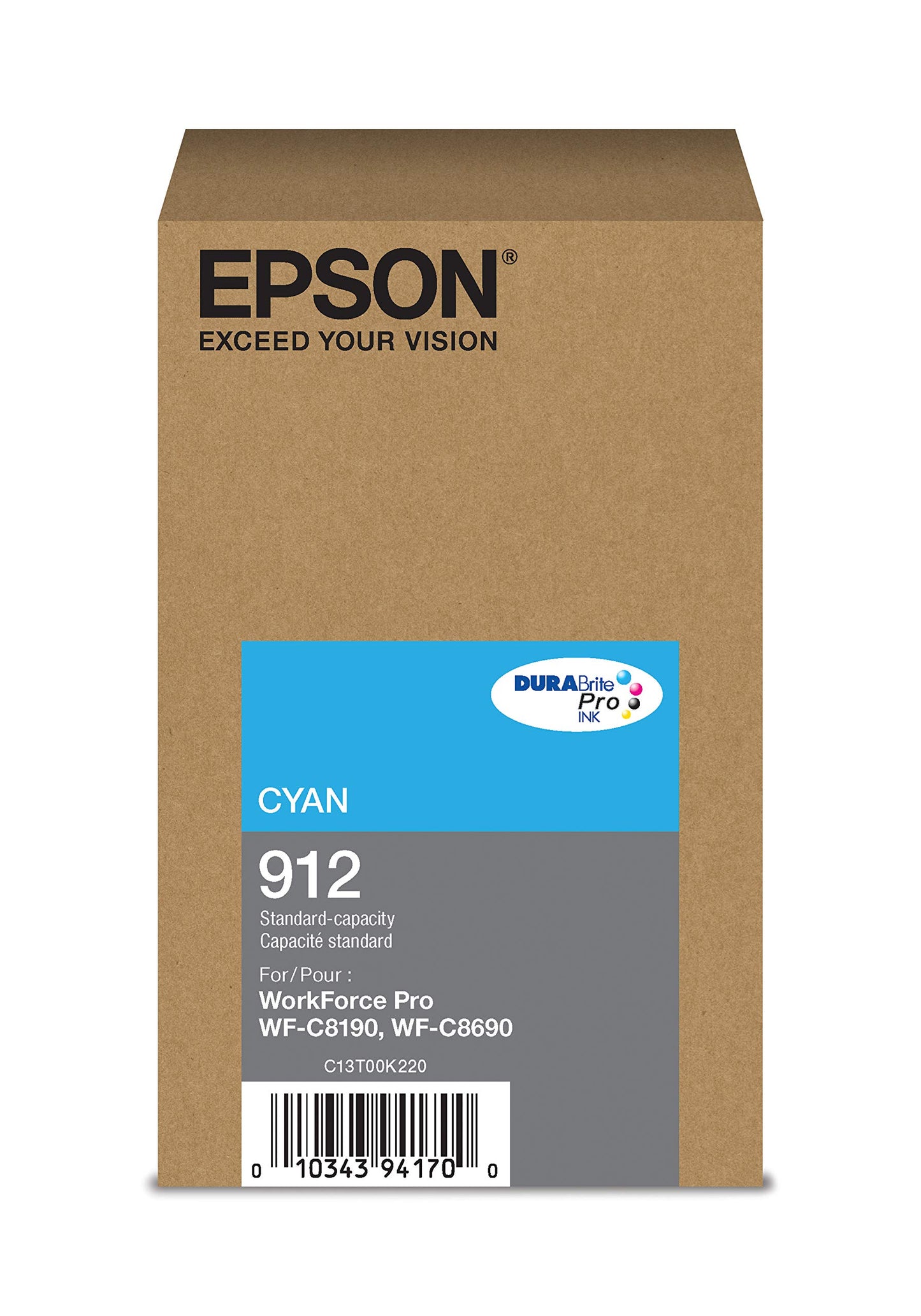 Epson DURABrite Pro T912220 Ink Cartridge - Standard Capacity Cyan