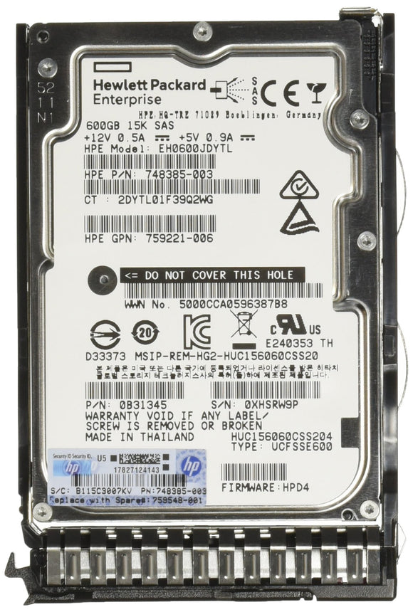 600GB 12G SAS 15K 2.5in SC ENT