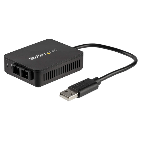 StarTech.com US100A20FXSC USB to Fiber Optic Converter, 100BaseFX SC, MM, Windows/Mac/Linux, USB to Ethernet Adapter, Network Adapter