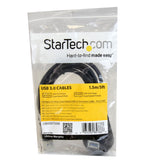 StarTech.com 5 ft Black Desktop SuperSpeed USB 3.0 Extension Cable - A to A M/F - USB 3.0 Extension Cable A Male to A Female - 5 feet (USB3SEXT5DKB)