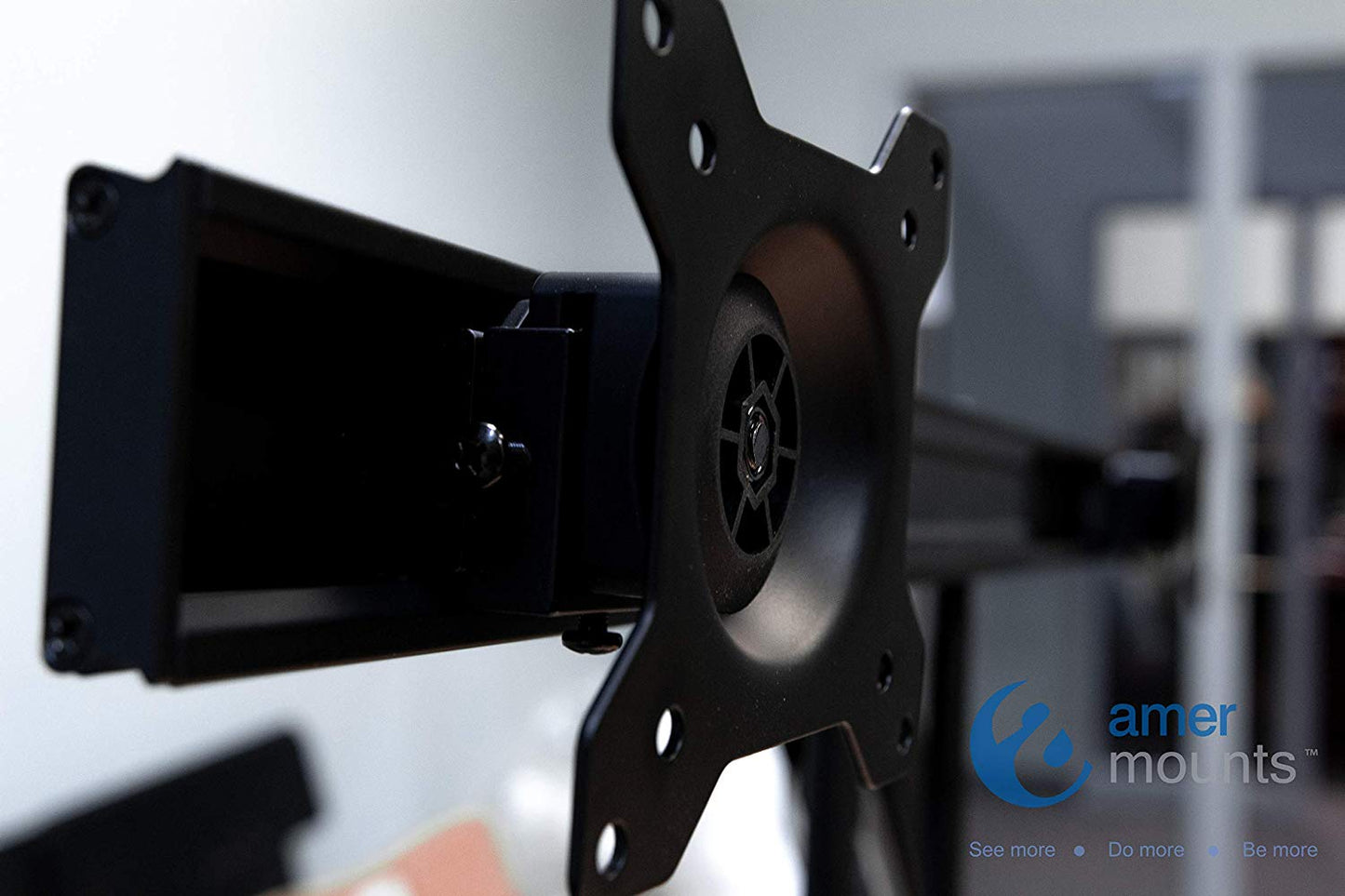 Amer Mounts | 17"-32" LCD LED Monitor | Heavy-Duty Gas Spring Dual Monitor Arm with Handle | Clamp, Grommet | HYDRA2HD1B