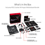 Asus ROG (X570) Crosshair VIII Impact, AMD, AM4, Ryzen 3000, (Mini-DTX) SFF Gaming Motherboard with PCIe 4.0, On-Board WiFi 6 (802.11Ax), Intel LAN, SATA 6GB/s, USB 3.2 Gen 2, SO-DIMM.2 and Aura Sync