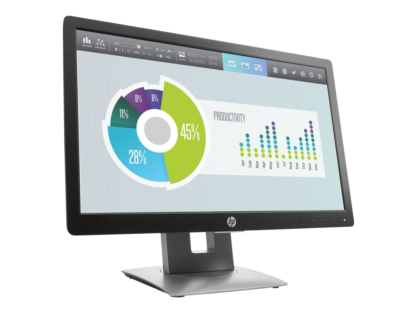 HP M1F41A8#ABA EliteDisplay E202 20'' LED-Backlit LCD Monitor, Black