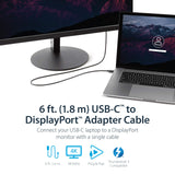 StarTech.com 6 ft USB C to DisplayPort Video Cable - Thunderbolt 3 Compatible - 4K 60Hz - USB 3.1 Type C to DP Monitor Adapter Cable (CDP2DPMM6B)