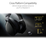 ASUS ROG Strix Fusion Wireless Gaming Headset for PC and Playstation 4 (PS4) with Dual Channel 2.4GHz Wireless Mini Dongle, Digital Microphone with Auto Mute, and Touch Controls