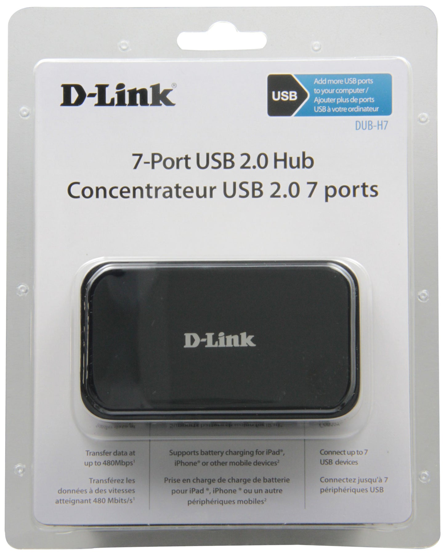 D-Link DUB-H7BL 7 Port USB 2 Hub