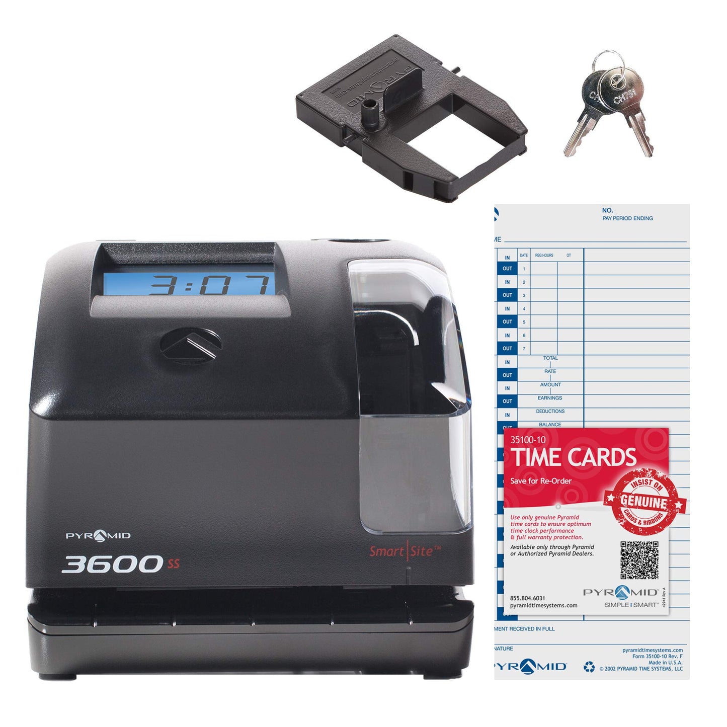 Pyramid 3600SS SmartSiteTime Clock and Document Stamp