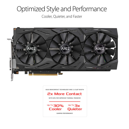 ASUS Arez Strix Radeon Rx Vega56 8GB OC Edition VR Ready 5K HD Gaming DP HDMI DVI AMD Gaming Graphics Card Graphic Cards AREZ-STRIX-RXVEGA56-O8G-GAMING