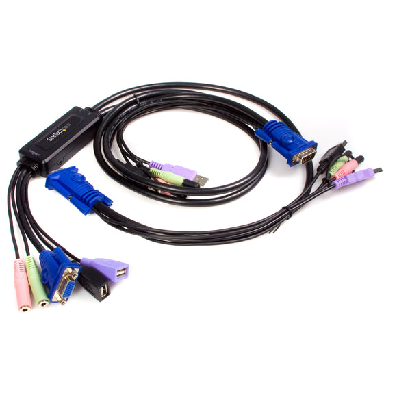 StarTech.com SV215MICUSBA 2-Port USB VGA Cable KVM Switch with Audio