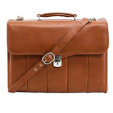 McKlein, I Series, North Park, Full Grain Cashmere Napa Leather, 15" Leather Executive Laptop Briefcase, Brown (46554)