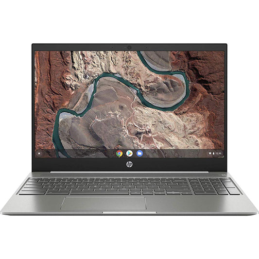 HP Chromebook 15-Inch Laptop, Micro-Edge Touchscreen, Dual-Core Intel Pentium Gold 4417U Gold Processor, 4 GB SDRAM, 64 GB eMMC Storage, Chrome OS (15-de0010nr, Ceramic White/Mineral Silver)