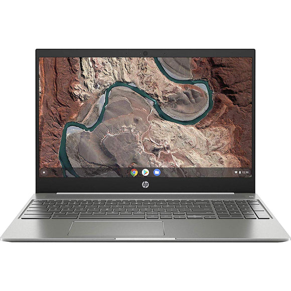 HP Chromebook 15-Inch Laptop, Micro-Edge Touchscreen, Dual-Core Intel Pentium Gold 4417U Gold Processor, 4 GB SDRAM, 64 GB eMMC Storage, Chrome OS (15-de0010nr, Ceramic White/Mineral Silver)