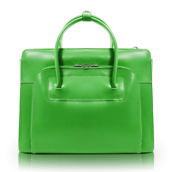 McKleinUSA 94331 LAKE FOREST Leather Women's Case with Removable Sleeve, Green