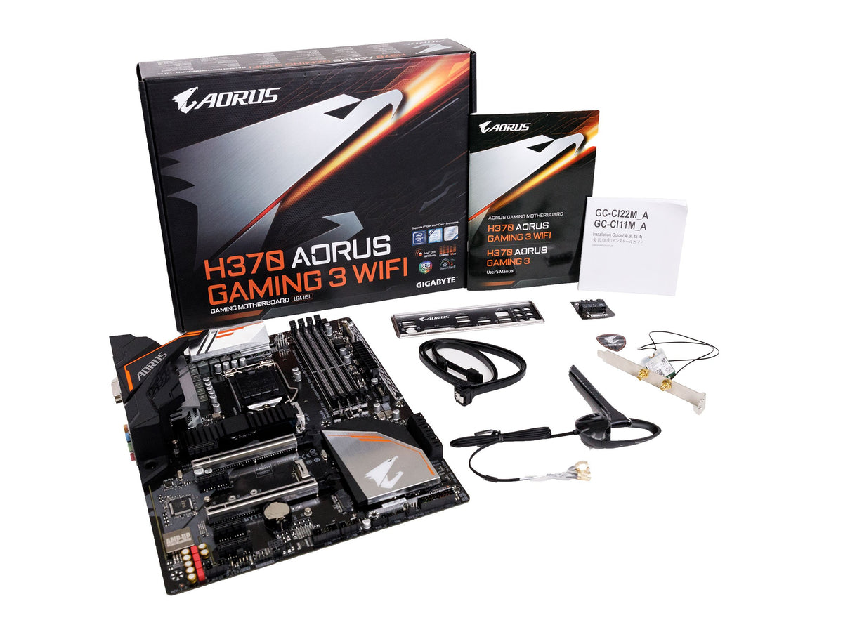 GIGABYTE H370 AORUS Gaming 3 WiFi (LGA1151/Intel/USB3.1 Gen 2 Type A,Type C/HDMI/M.2/ATX/DDR4/Motherboard)