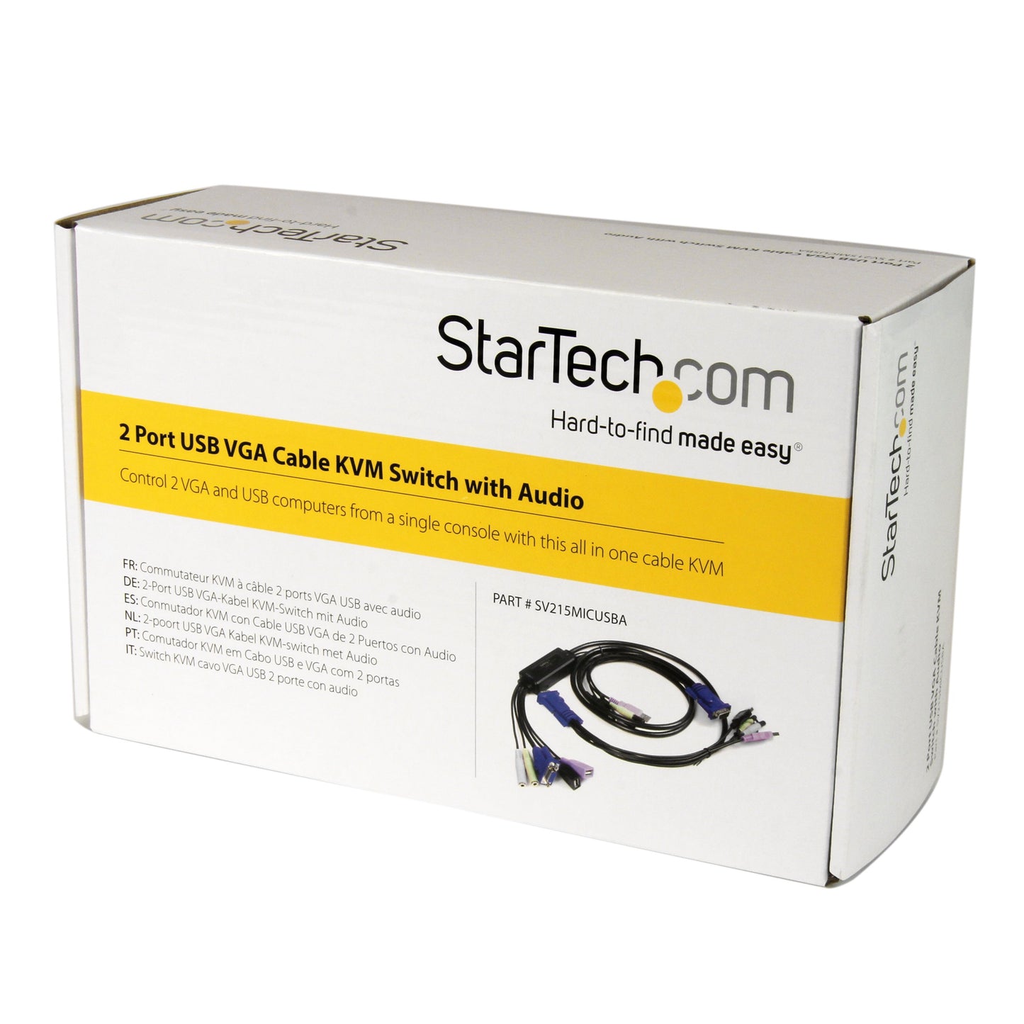 StarTech.com SV215MICUSBA 2-Port USB VGA Cable KVM Switch with Audio