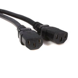 StarTech.com 10 ft Computer Power Cord Splitter IEC320 C14 to 2x IEC320 C13 - C13 to C14 PC Power Y Cable - 1x C14 (M) 2x C13 (F) (PXT100Y)