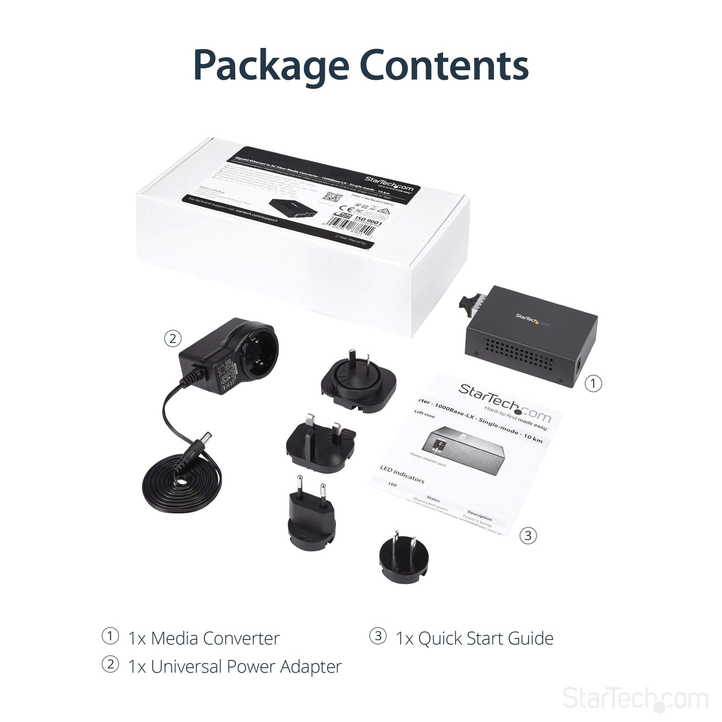 StarTech.com Singlemode (SM) SC Fiber Media Converter for 10/100/1000 Network - 10km - Gigabit Ethernet - 1310nm - w/Auto Negotiation (MCMGBSCSM10)