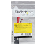 StarTech.com 12in Slimline SATA to SATA with LP4 Power Cable Adapter - SATA cable - Serial ATA 150/300/600 - Slimline SATA (F) to SATA, 4 pin internal power (12V) - 1 ft - red - SLSATAF12